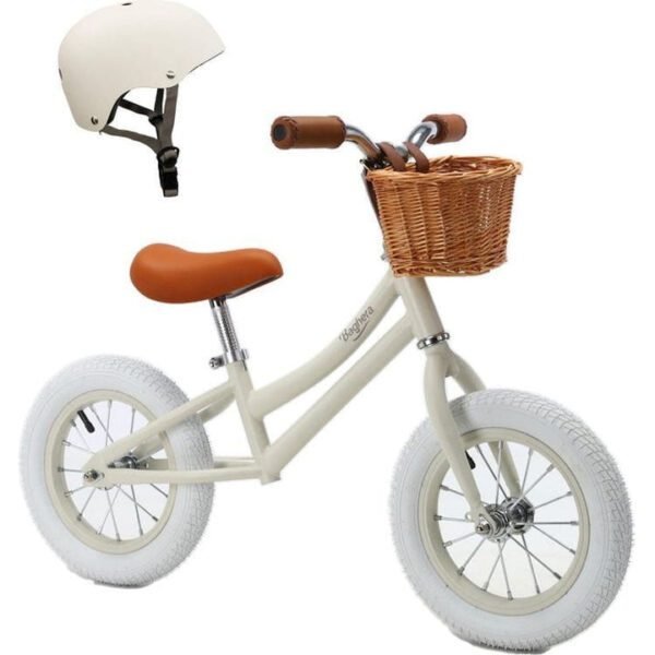 Balance Bicycle - Ivory White with Helmet