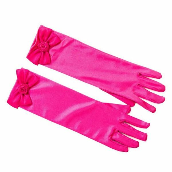 Princess Gloves with Bow, Hot Pink