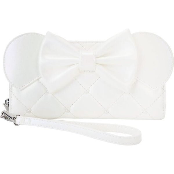 Minnie Mouse Iridescent Wedding Zip Around Wristlet Wallet