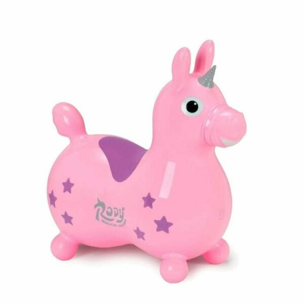 Pink Rody Magical Unicorn Inflatable Bouncer Ride-on