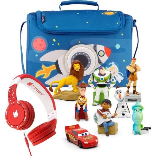 Disney 8-Pack Tonie Bundle with  Listen & Play  Carry Case and Red Headphones